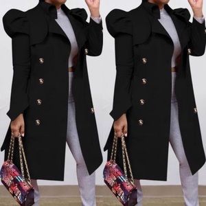 Puff Sleeve Trench Coat